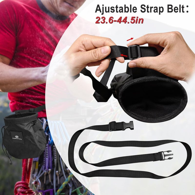 powerfeng Chalk Bag for Rock Climbing & Bouldering: Outdoor Indoor Chalk Bag for Men & Women Climbing Equipment & Accessories - Image 3